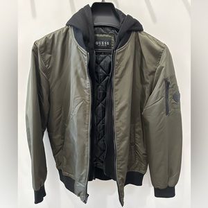 Mens Guess Olive Bomber Jacket - M